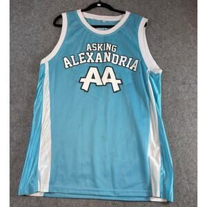 Asking Alexandria Relentless Basketball Jersey Mens XL Blue Metalcore AA Y2K